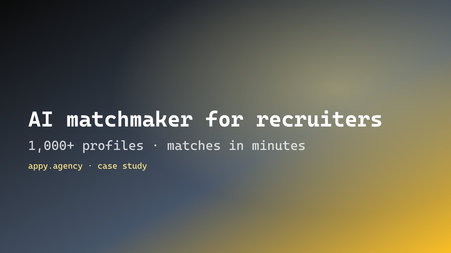 Executive search firm case study hero — AI-driven candidate matching for high-ticket placements